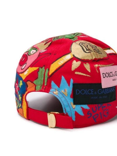 Shop Dolce & Gabbana Super Pig Cap In Red