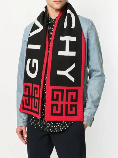 Shop Givenchy Logo Embroidered Scarf In 606