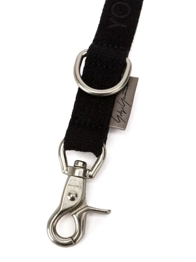 Shop Yohji Yamamoto Logo Key Chain In Black