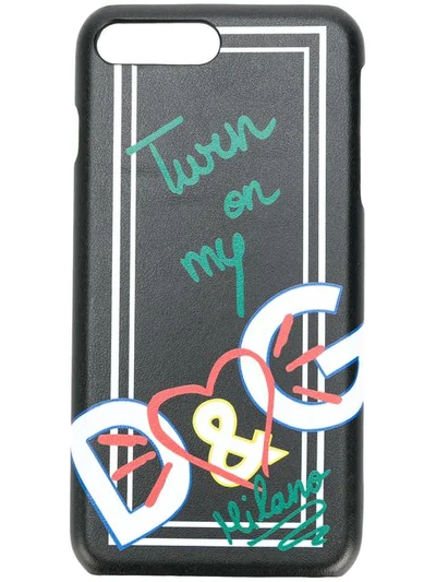Shop Dolce & Gabbana Printed Heart Iphone 7 Plus Case In Black