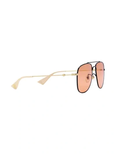 Shop Gucci Aviator Sunglasses In Orange
