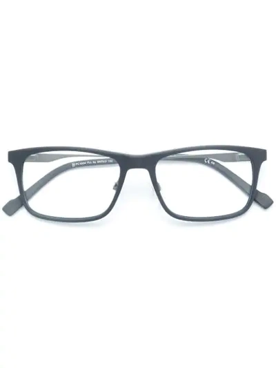 Shop Pierre Cardin Eyewear Square Frame Glasses In Blue