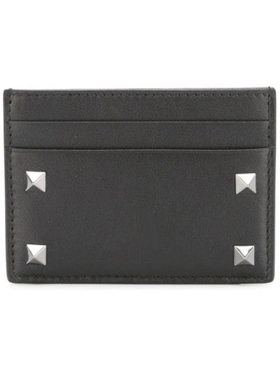 Shop Valentino Rockstud Cardholder In Black