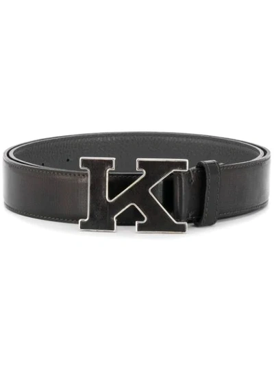 Shop Kiton K Buckle Belt In Black