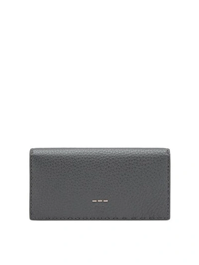 Shop Fendi Long Logo Wallet In Grey