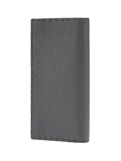 Shop Fendi Long Logo Wallet In Grey