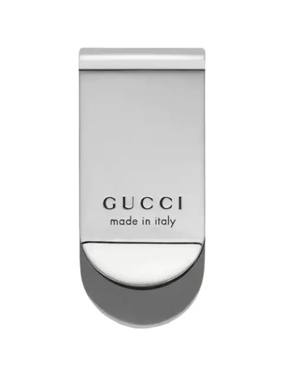 Shop Gucci Money Clip With Feline Head In Silver In 0701