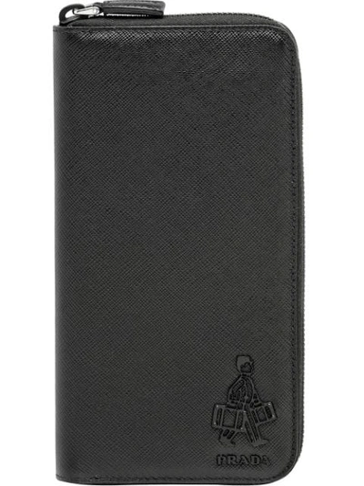 Shop Prada Compact Wallet In Black