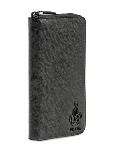 Shop Prada Compact Wallet In Black
