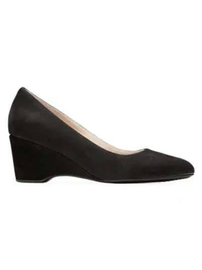 Shop Cole Haan The Go-to Suede Wedge Pumps In Black