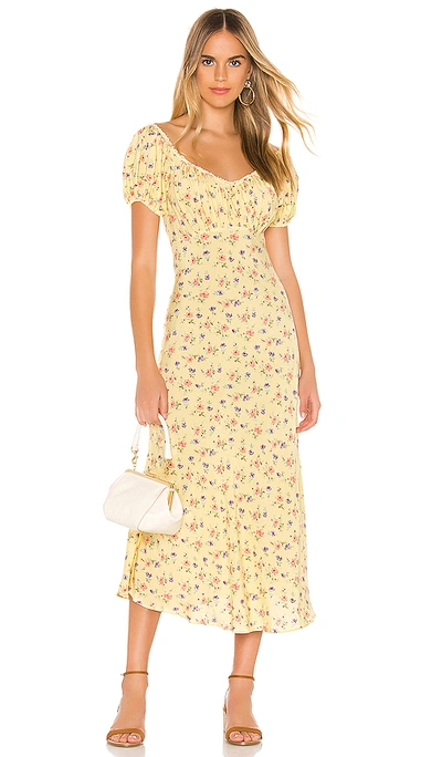 Shop Auguste Eloise Penn Midi Dress In Yellow