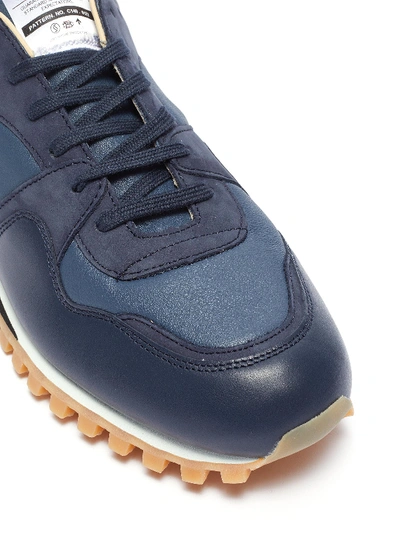 Shop Spalwart 'marathon Trail Low' Suede Panel Leather Sneakers In Dark Navy