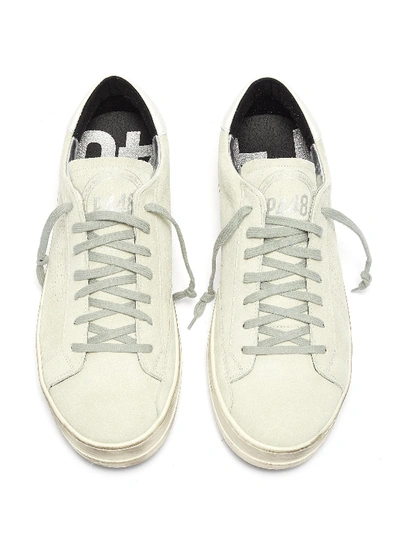 Shop P448 'f9 John' Suede Sneakers In Off-white / Suede