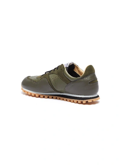 Shop Spalwart 'marathon Trail Low' Suede Panel Leather Sneakers In Army Green