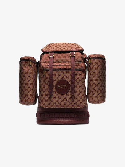 Shop Gucci Brown Alpina Gg Canvas Backpack