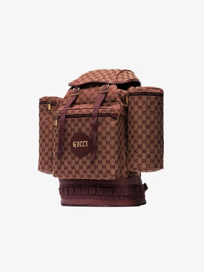 Shop Gucci Brown Alpina Gg Canvas Backpack