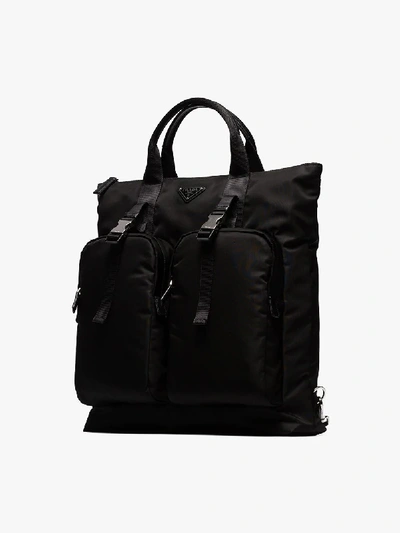 Shop Prada Black Multi Pocket Backpack