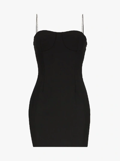 Shop Area Embellished Strap Mini Dress In Black