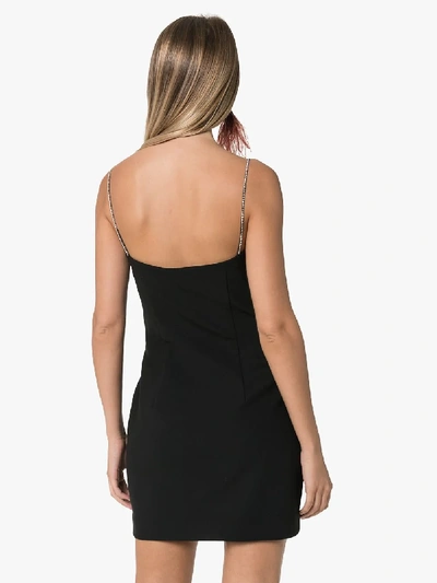 Shop Area Embellished Strap Mini Dress In Black