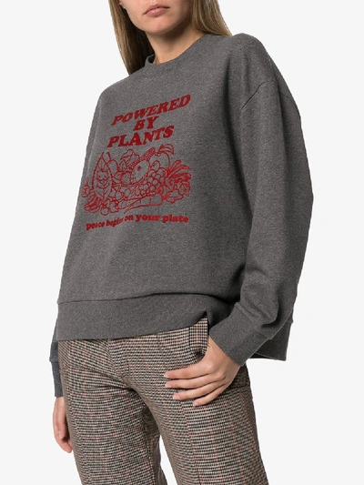 Shop Stella Mccartney Powered By Plants Print Cotton Jumper In 106 - Grey