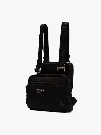 Shop Prada Black Chest Piece Multi Pocket Bag