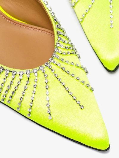 Shop Area Neon Yellow 50 Embellished Slingback Pumps In 115 - Yellow