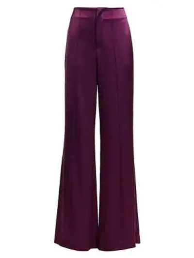 Shop Alice And Olivia Dylan High-rise Wide-leg Pants In Merlot