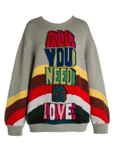 Shop Stella Mccartney All Together Now All You Need Is Love Crewneck Sweater In Bright Multi