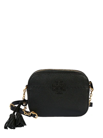 Shop Tory Burch Mcgraw Black Leather Cross Body Bag