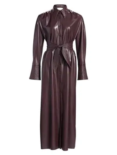 Shop Nanushka Rosana Vegan Leather Dress In Aubergine