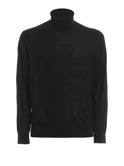 Shop Z Zegna Wool Turtleneck Sweater In Black