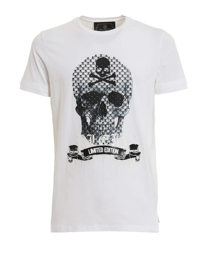 Shop Philipp Plein Maxi Skull Print T-shirt In White