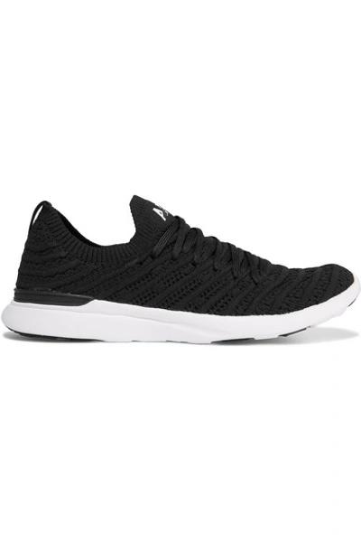 Shop Apl Athletic Propulsion Labs Techloom Wave Mesh Sneakers In Black