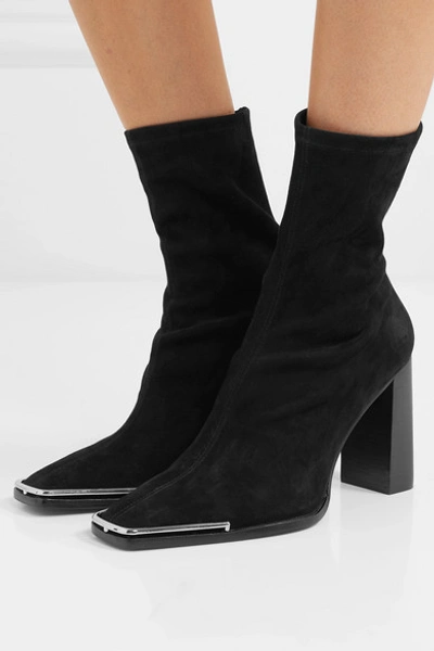 Shop Alexander Wang Mascha Suede Sock Boots