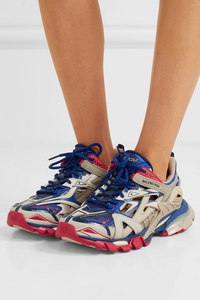 red and blue balenciaga track