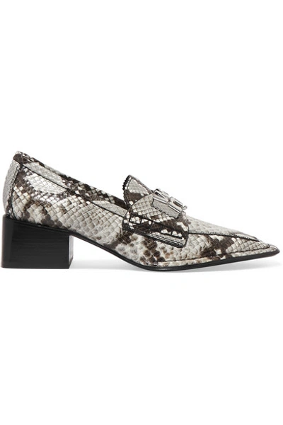 Shop Alexander Wang Parker Embellished Snake-effect Leather Pumps In Snake Print