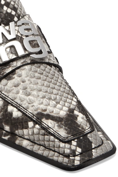 Shop Alexander Wang Parker Embellished Snake-effect Leather Pumps In Snake Print