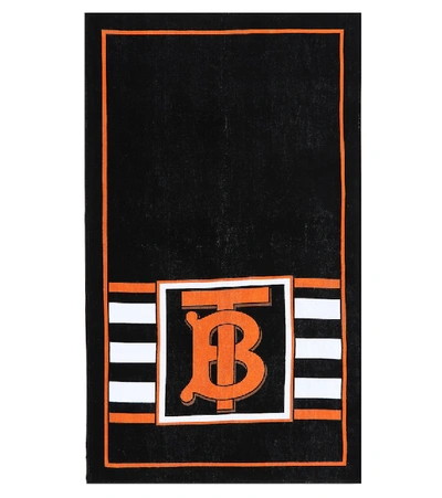 Shop Burberry Logo Towel In Black