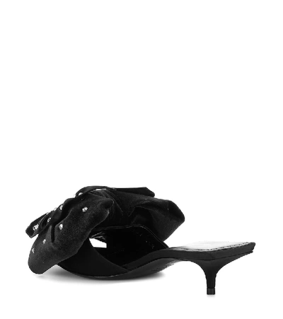 Shop Balenciaga Crystal-embellished Velvet Sandals In Black