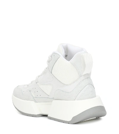 Shop Mm6 Maison Margiela High-top Leather Sneakers In White