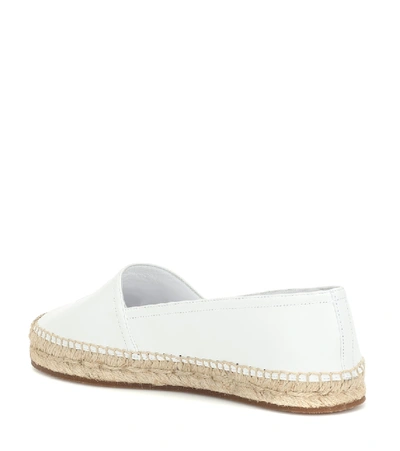 Shop Burberry Leather Espadrilles In White