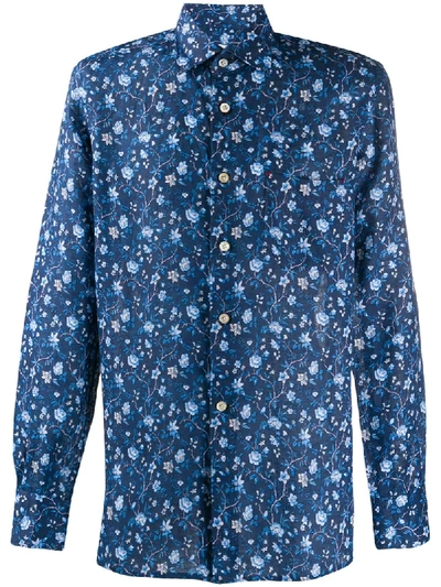 Shop Kiton Floral Print Shirt - Blue