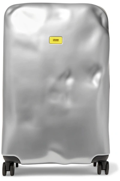 Shop Crash Baggage Icon Large Metallic Hardshell Suitcase In Silver