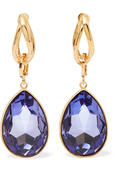 Shop Mounser Night Sky Gold-plated Crystal Earrings In Blue