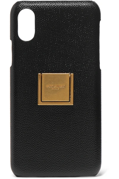 Shop Saint Laurent Embellished Textured-leather Iphone X And Xs Case In Black