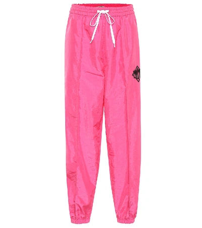 Shop Miu Miu Nylon Trackpants In Pink