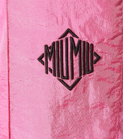 Shop Miu Miu Nylon Trackpants In Pink