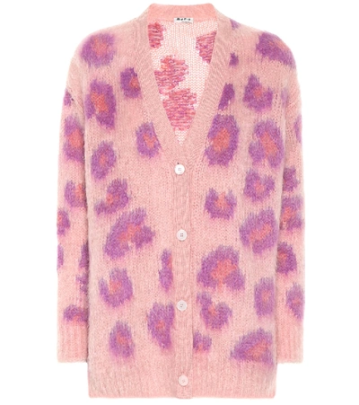 Shop Miu Miu Mohair-blend Cardigan In Pink