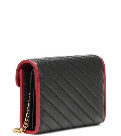 Shop Gucci Gg Marmont Leather Shoulder Bag In Black