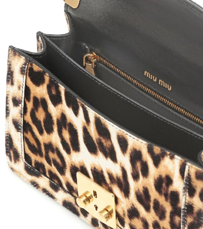 Shop Miu Miu Confidential Calf Hair Shoulder Bag In Beige